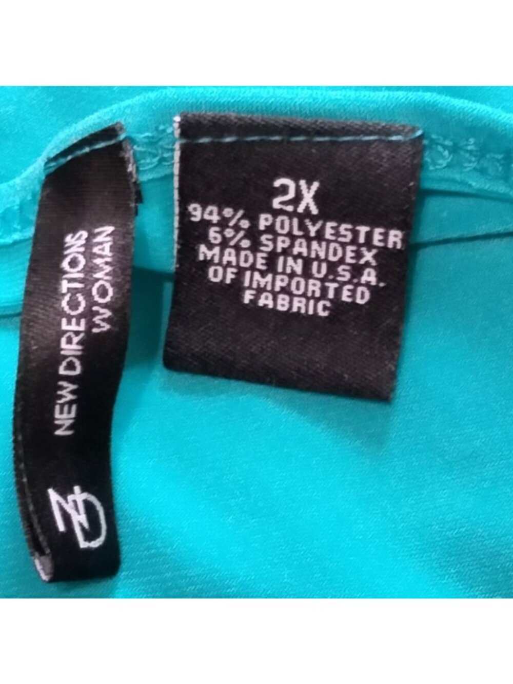 New Directions Size 2X Top Cowl Neck Sleeveless Blouse Turquoise - Picture 6 of 7